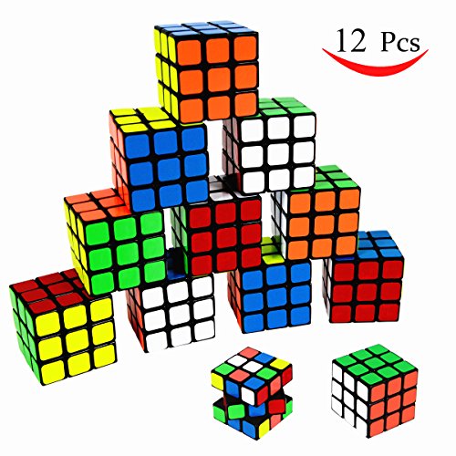 Party Puzzle Toy,12 Pack Mini Cubes Set Party Favors Cube Puzzle,Original Color 1.18" Puzzle Magic Cube Eco-friendly ABS Material with Vivid Colors,Party Puzzle Game for Boys Girls Kids Toddlers