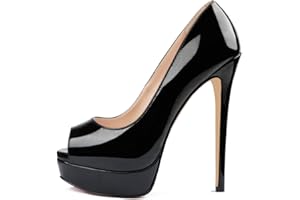 MERUMOTE Women's Platform Stiletto Heels Shoes Peep Toe Pumps 6 inch Heels for Dress Wedding Party