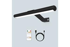 Xuolder Picture Lights for Painting Wireless Rechargeable Battery Operated Art Display Painting Light wtih Remote Control Full Metal Dartboard Light 300LM Brightness Dimmable 3 Lighting for Picture