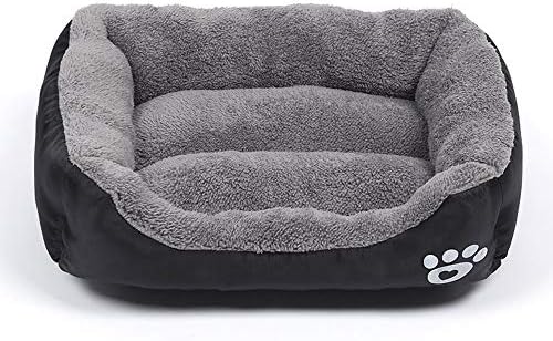 Yiuu With Removable Washable WATERPROOF Using High Elasticity PP Cotton, Dog Bed Cat Bed For Small Medium & Large Dogs,Black,S [Energy Class A]