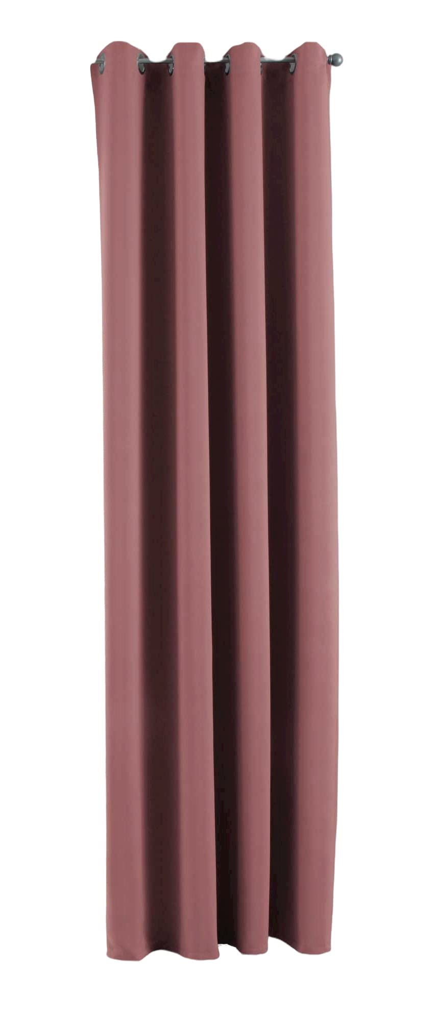 Gardinenbox NewYork Opaque Curtain Dusky Pink H x W 245 x 140 cm Pack of 1 Thermal Blackout Curtain Blackout Eyelet Sound-Absorbing Oeko-Tex UV Protection Tieback 201920600