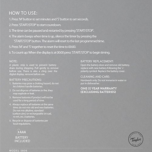 Taylor Precision Products Digital Minute/Second Timer