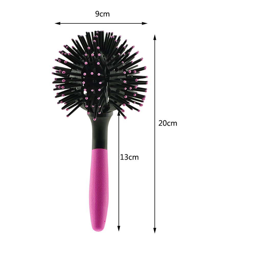 Pevor 3D Spherical Comb 360° DIY Curly Hairstyle Comb Heat Resistant Round Head Combs Fashion Magic Comb For Girls and Women