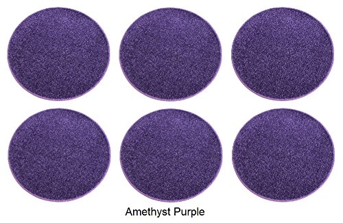 CHILDREN'S CRAZY CARPET CIRCLE SEATS - Amethyst Purple 18" Round Rug Mats - NEW Cut Pile