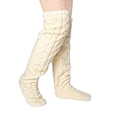 YELAIVP Over the Knee Fuzzy Socks for Women - Cozy Thigh High Leg Warmers