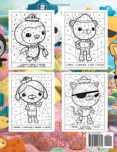 Octonauts Color By Number For Kids Ages 4 8 An Interesting Way To Relax And Cultivate