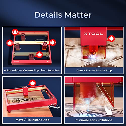 xTool D1 Pro Upgraded Laser Engraver with Rotary RA2 Pro, 10W Output