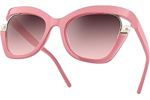 MIZZEO Square Sunglasses for Women Men, Oversized Polarized Aviator Sunglasses, Sunglasses Sparkling Large Pearl Frame