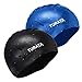 TURATA Swimming Cap 2 Pack Swim Caps Waterproof Unisex Premium Silicone No-Slip Swimming Hat for Adults Kids Woman and Men One Size Hat - Black & Blue (Black)