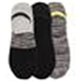 Hot Sox Mens Colorblock Random 3 Pack Liner Socks, 10-13, Black Heather