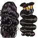JINREN Brazilian Virgin Human Hair Weave with Closure Unprocessed Brazilian Body Wave Hair Bundles with Lace Closure 18