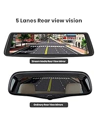 X1PRO Espejo retrovisor retrovisor Cam 9.88 "Pantalla táctil táctil completa Lente doble con 1296P Delantero y 720P Cámara de copia de seguridad de media nocturna Super Stream de visión nocturna, WDR, LDWS, Rastreo GPS, Ajuste automático de brillo
