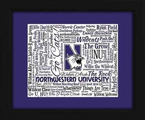 Northwestern University 16x20 Art Piece - Beautifully matted and framed behind glass