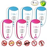 Flightbird Patented Ultrasonic Pest Repellers With Night Light Multiple Frequency Electronic Pest Control Repellent Plug In for Mosquitoe,Mouse,Roach,Fly,Spider-No More Mouse Trap（Pink x3 + Blue x3）