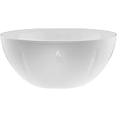 YBM HOME 8-Inch Plastic Serve Mixing Bowl for Everyday Meals can hold 56 oz, 1.75 qt, Ideal for Cereal, Snacks, Popcorn, Salad, and Fruits, Microwave Safe, White