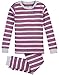 Petit Lem Big Girls' Cotton Candy Stripe 2 Piece Pajama Set, Purple/Grey, 4