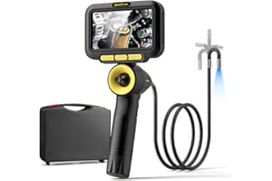Zealtron 360° Joystick Articulating Borescope with Light,5'' Monitor 6.2mm Slim Probe Endoscope Inspection Camera,4-Way Articulating Borescope with 5ft Resilient Gooseneck Cable-Dual Battery Pack