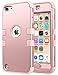 ULAK iPod Touch 7 Case, 3 in 1 Hard PC Case with Shockproof Silicone Interior Heavy Duty High Impact Dual Layer Protective Case for Apple iPod Touch 7th/6th/5th Generation (Pink)