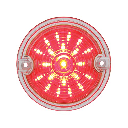 United Pacific 37203 21 LED 3 1/4" Round Harley Davidson Signal Light With 1156 Plug - Red / Clear Lens