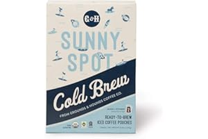 GROUNDS AND HOUNDS COFFEE CO. Grounds & Hounds Sunny Spot Cold Brew Pouches - 100% Organic Cold Brew Coffee, Ready to Brew Cold Brew Coffee Bags, Includes 4 Pouches, Each Pouch Makes 24oz of Cold Brew Coffee