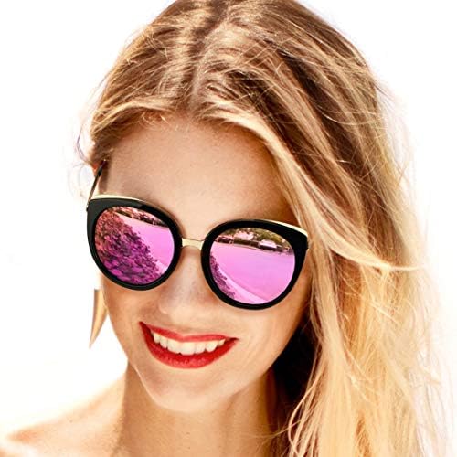 OSVAW Women Polarized Sunglasses Round Gradient Glasses, Cat Eyes Sunglasses for Women with UV Protection