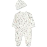Little Me Clothes for Baby Girls' 100% Cotton Scratch-Free Tag Footie Sleeper, Preemie to 9 Months