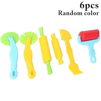 Coxeer 6PCS Clay Play Tool Dough Toy Set DIY Clay Tool 6 Piece Roller Set