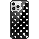 Wildflower Cases - Compatible with iPhone 14 Pro Max | Protective Black Bumper, 6.5ft Drop Test Certified, Women Owned Small Business | Classic Aesthetic Trendy Cute | Polka Dot - Black & White