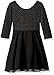 Amy Byer Girls' Big Lurex Knit Bow Back Dress with Chiffon Skirt