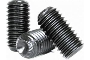 NEWPORT FASTENERS Socket Set Screw, Knurled Cup Point, 10-32 x 3/16", Alloy Steel, Black Oxide, Hex Socket (Quantity: 100) Fine Thread, 10 Grub/Blind/Allen/Headless Screw, Length: 3/16 inch