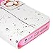 iPhone SE Case,iPhone 5S Case,iPhone 5 Case - Mavis's Diary 3D Handmade Wallet PU Leather with Bling Sparkly Diamonds Elegant Pink Flower with Butterfly Magnetic Clip Card Holders Soft TPU Inner Cover