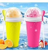 Slushie Maker Cup(2 Pack), TIK TOK Magic Quick Frozen Smoothies Cup, Cooling Cup, Double Layer Sq...