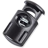 DYZD Plastic Cord Locks End Spring Stop Toggle Stoppers Multi-Colour (10PCS, Black)