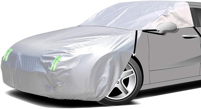 Amazon ボンネット保護カバー 防炎フロント保護カバー カーフロントカバー 車サンシェード 車フロントガラスカバー 裏起毛タイプ 防塵 防水 雪対策 凍結防止カバー日よけ 遮光断熱 厚手 蛍光反射ストリップ付き 四季対応 汎用性の高い2つの 一般乗用車用 適合目安 車長