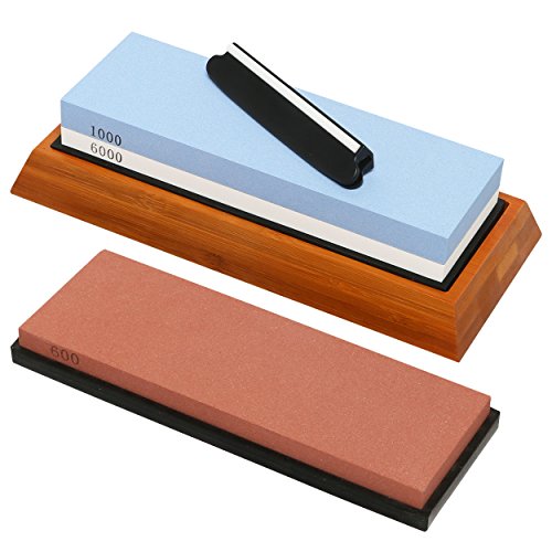 Whetstone Knife Sharpening Stone – NEW Upgraded 3 Grit Whetstone Knife Sharpening Kit