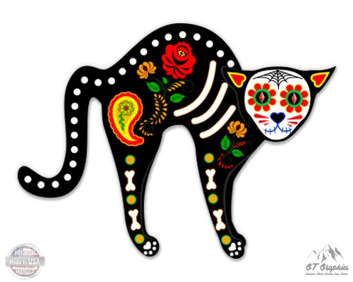 GT Graphics Sugar Skull Cat Dia De Los Muertos - 5