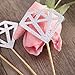 ULTNICE Diamond Cake Topper Cupcake Picks Wedding Party Decoration 50pcs (Glitter Silver)