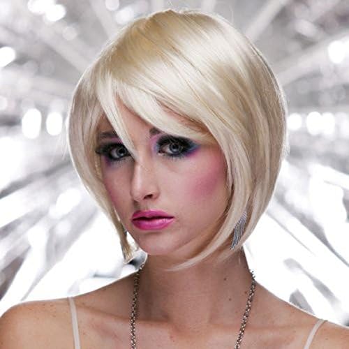 Premium wigs liap Popular in Europe and America pale yellow slant bangs short curly Lady wig COSPLAY fashion