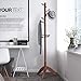 Vlush Rubber Wood Coat Rack Free Standing, 11 Hooks Hallway/Entryway Coat Hat Tree Coat Hanger for Clothes, Suits, Accessories, Coffee