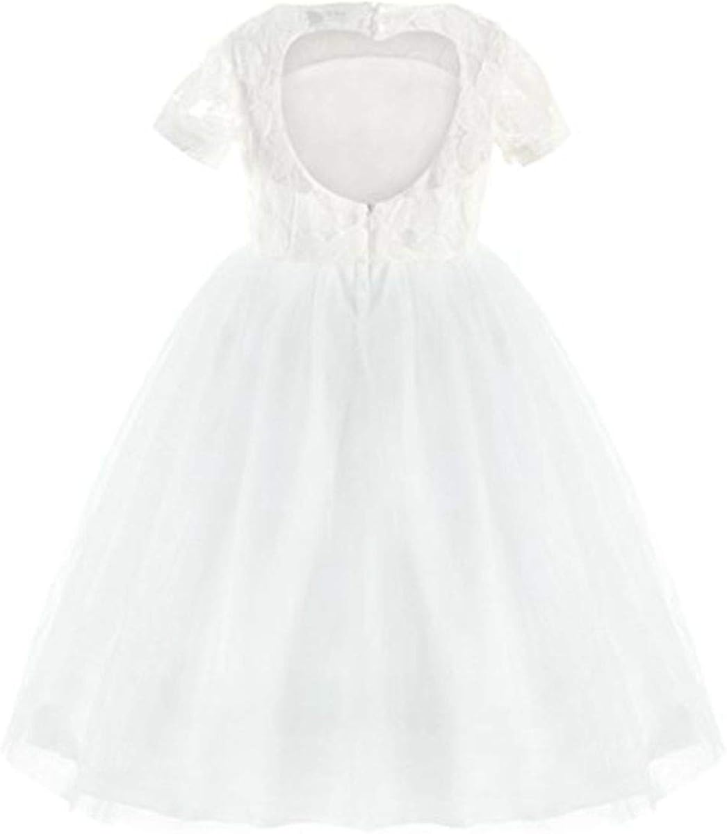flower girl dress with heart shaped back