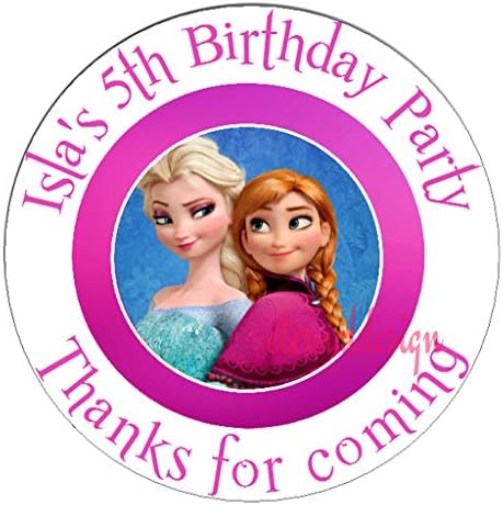 Pack of 24 Disney Frozen Personalised Circle Stickers with Glossy Finish KBCS116