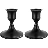 zeochyni Elegant Black Taper Candle Holders for Home Decor, Set of 2 | Metal Small Candlestick Holders for Table Centerpiece, Taperd Candle Stick Holder Decor for Mantel, Party,Festival, Gift