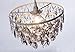 gypsy color The Original Brink House Plug-in 1 Light Crystal White Dome Chandelier H10”xW11.5”, White Metal Frame with 5 Tiers of Clear Acrylic Crystals
