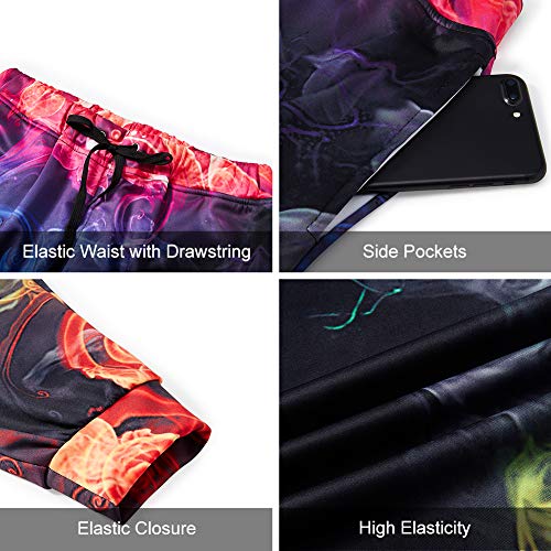 Belovecol Mens Womens Sweatpants Colorful Smoke Graphic Joggers Pants Casual Track Trousers with Elastic Waist Drawstring M - Thumbnail 6