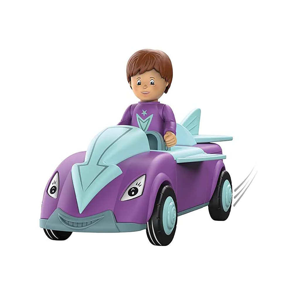 Toddys by siku 0114, Jim Jumpy, 3-piece vehicle, Interconnectable, Includes movable toy figure, High-quality friction motor, Purple/Turquoise, 12+ months