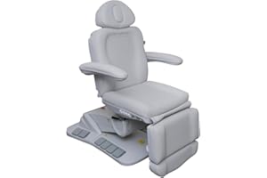 Spa Luxe - Premium Facial Bed for Esthetician, Electric Med Spa Chair with 120° Rotation, Built-in Foot Controls, Medical-Grade Microfiber, 2-Year Warranty, Memory Functions - 2246EBM, Light Gray