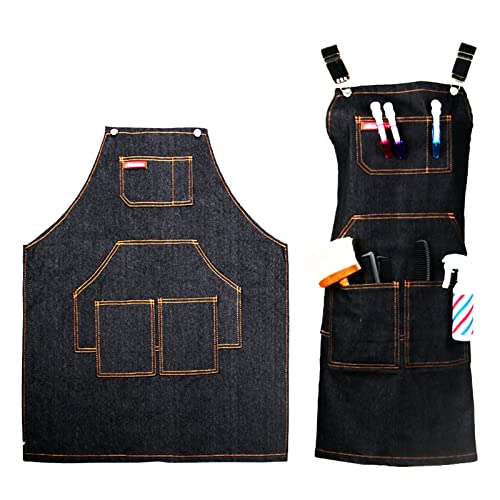 Gaf Nuncew Jean Apron with Pockets Adjustable Denim Kitchen Apron for Men Women Kitchen Garden Dining Room