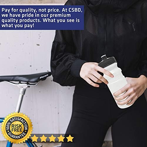 CSBD plastic water bottles in a clean design.