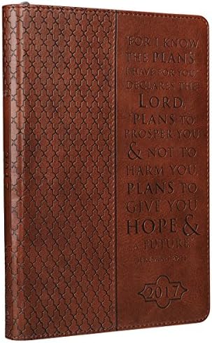 2017 Jeremiah 29:11 Brown Faux Leather Zippered Inspirational Executive Planner