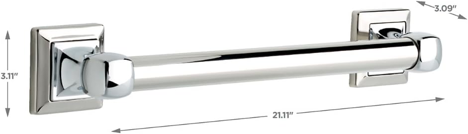 Delta Faucet DSQ5916-PC Harvard Square Decorative Bathroom Safety Grab Bar, 16" x 1 1/4 inch, Polished Chrome: Home Improvement